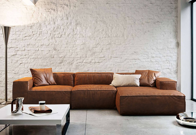 Диван Фри Лаунж в минималистичном стиле из экокожи 